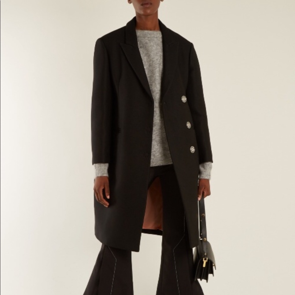 Acne Studios Pink Silk Lined Black Coat